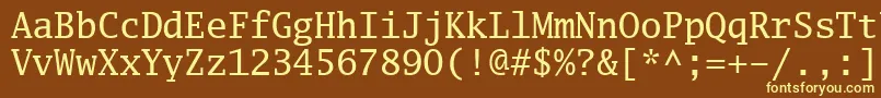 Luximr-fontti – keltaiset fontit ruskealla taustalla