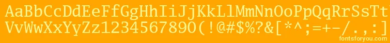 フォントLuximr – オレンジの背景に黄色の文字