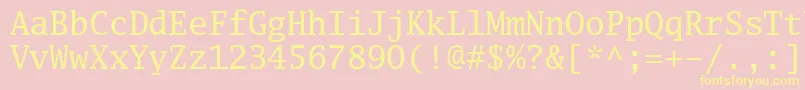 Luximr-fontti – keltaiset fontit vaaleanpunaisella taustalla