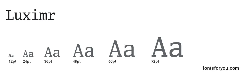 Luximr Font Sizes