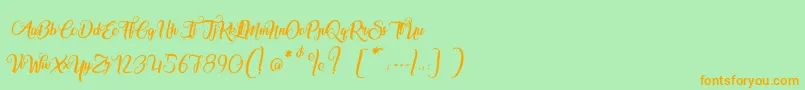 MarchandDeVenise Font – Orange Fonts on Green Background