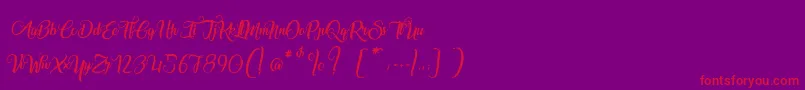 MarchandDeVenise Font – Red Fonts on Purple Background