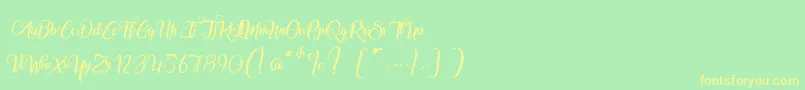 MarchandDeVenise Font – Yellow Fonts on Green Background