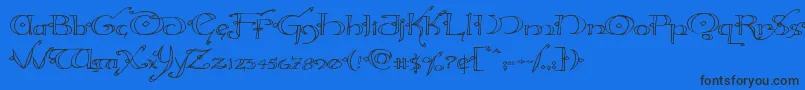 Hollyjingleexpand Font – Black Fonts on Blue Background