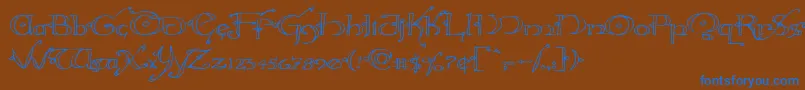 Hollyjingleexpand Font – Blue Fonts on Brown Background