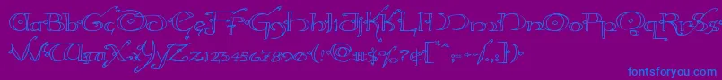 Hollyjingleexpand Font – Blue Fonts on Purple Background