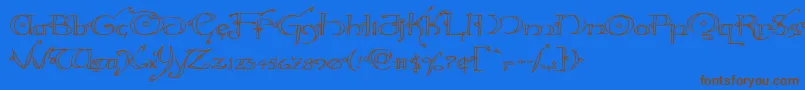 Hollyjingleexpand-Schriftart – Braune Schriften auf blauem Hintergrund