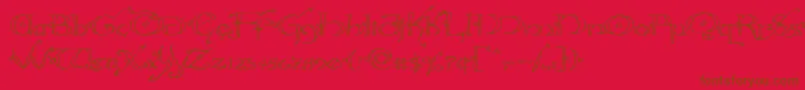 Hollyjingleexpand-Schriftart – Braune Schriften auf rotem Hintergrund