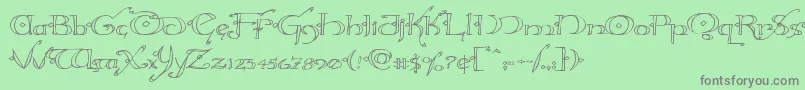 Hollyjingleexpand Font – Gray Fonts on Green Background