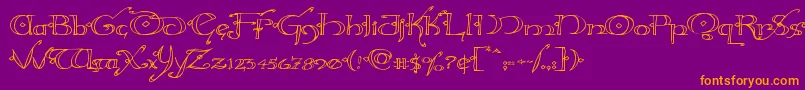 Hollyjingleexpand Font – Orange Fonts on Purple Background