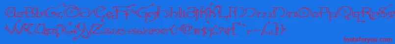 Hollyjingleexpand Font – Red Fonts on Blue Background