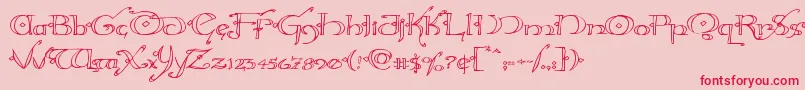 Hollyjingleexpand Font – Red Fonts on Pink Background