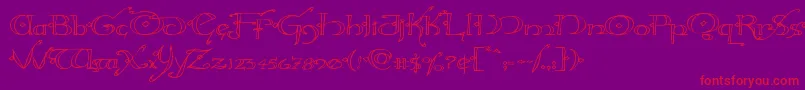 Hollyjingleexpand Font – Red Fonts on Purple Background