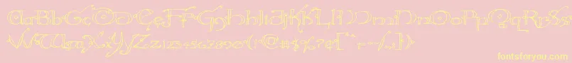 Hollyjingleexpand-Schriftart – Gelbe Schriften auf rosa Hintergrund