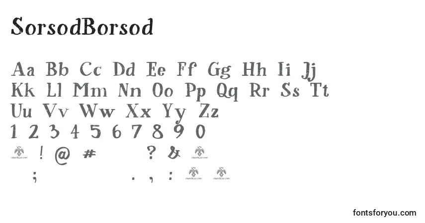 Fuente SorsodBorsod - alfabeto, números, caracteres especiales