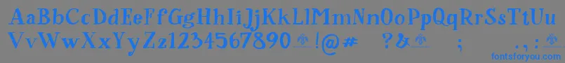 フォントSorsodBorsod – 灰色の背景に青い文字