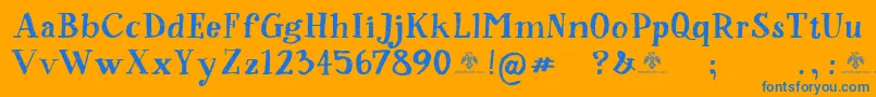 SorsodBorsod Font – Blue Fonts on Orange Background