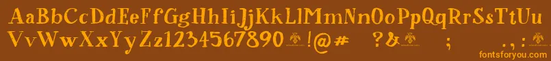 SorsodBorsod Font – Orange Fonts on Brown Background