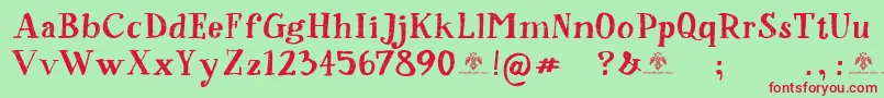 SorsodBorsod Font – Red Fonts on Green Background