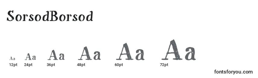 Размеры шрифта SorsodBorsod