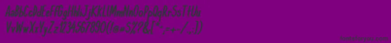 KomixconBoldItalic Font – Black Fonts on Purple Background