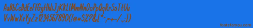 KomixconBoldItalic Font – Brown Fonts on Blue Background