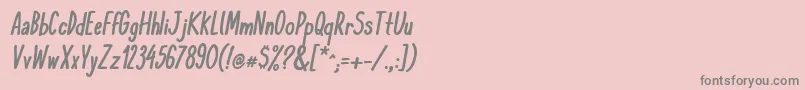 フォントKomixconBoldItalic – ピンクの背景に灰色の文字