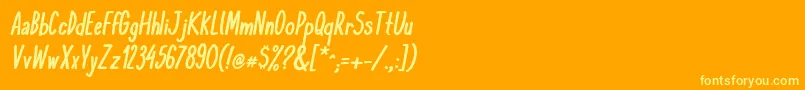 KomixconBoldItalic Font – Yellow Fonts on Orange Background