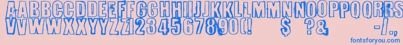 Perversionist Font – Blue Fonts on Pink Background