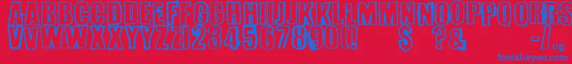 Perversionist Font – Blue Fonts on Red Background