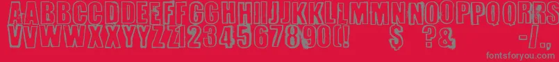 Perversionist Font – Gray Fonts on Red Background