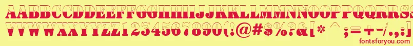 ASignboardtitulnrbw Font – Red Fonts on Yellow Background