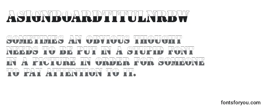 ASignboardtitulnrbw Font