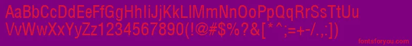 ArenaCondensed Font – Red Fonts on Purple Background