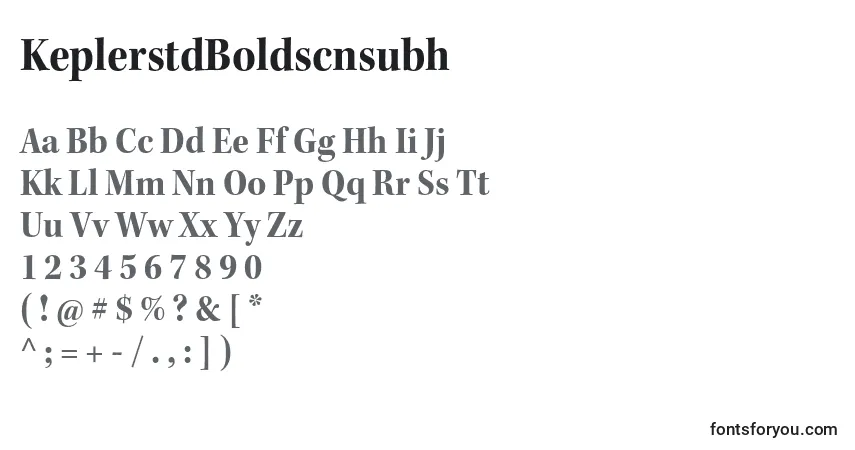 Шрифт KeplerstdBoldscnsubh – алфавит, цифры, специальные символы