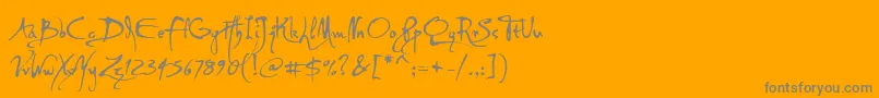 PfdavinciscriptproRegular-Schriftart – Graue Schriften auf orangefarbenem Hintergrund