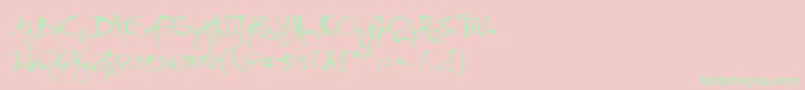 PfdavinciscriptproRegular Font – Green Fonts on Pink Background