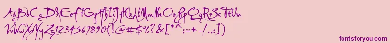 PfdavinciscriptproRegular-Schriftart – Violette Schriften auf rosa Hintergrund