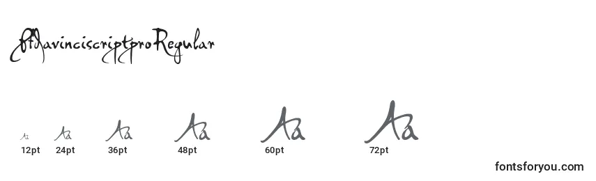 Größen der Schriftart PfdavinciscriptproRegular