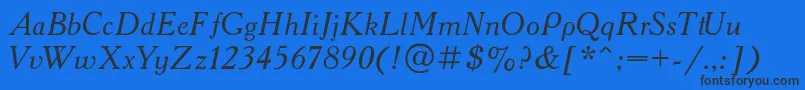 Шрифт AcademyItalic – чёрные шрифты на синем фоне