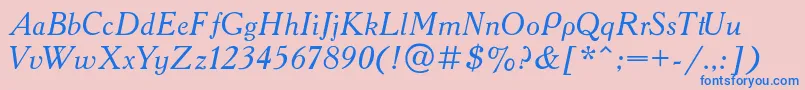 AcademyItalic Font – Blue Fonts on Pink Background