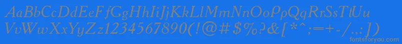 AcademyItalic Font – Gray Fonts on Blue Background