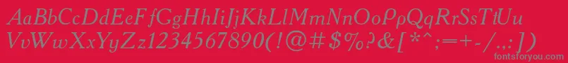 AcademyItalic Font – Gray Fonts on Red Background