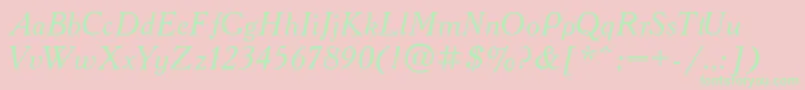 AcademyItalic Font – Green Fonts on Pink Background