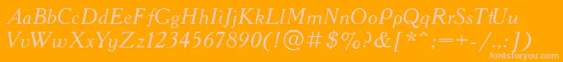 fuente AcademyItalic – Fuentes Rosadas Sobre Fondo Naranja