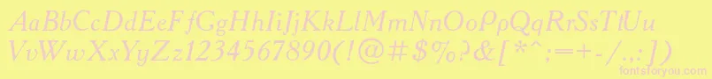 AcademyItalic Font – Pink Fonts on Yellow Background