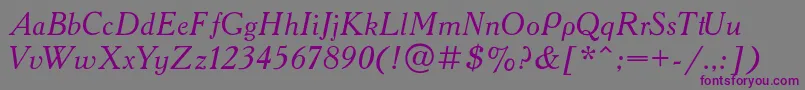 AcademyItalic Font – Purple Fonts on Gray Background