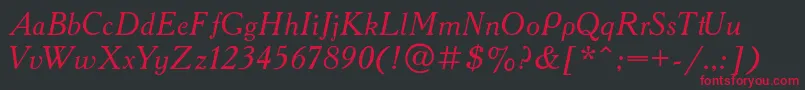 AcademyItalic Font – Red Fonts on Black Background