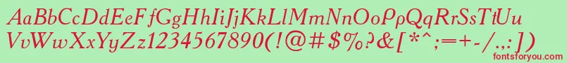 AcademyItalic Font – Red Fonts on Green Background