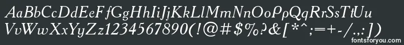 AcademyItalic Font – White Fonts on Black Background